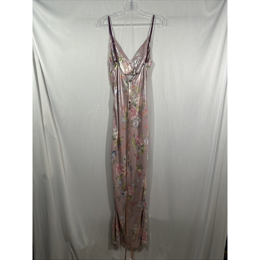 NEW $225 House of CB [ Small ] V Neck ARIA Mauve Floral Maxi Slip Dress‎ #7097 - Picture 14 of 16